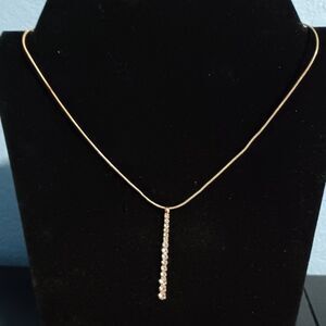 MONET Rose-Gold Crystal Drop Necklace, 16"